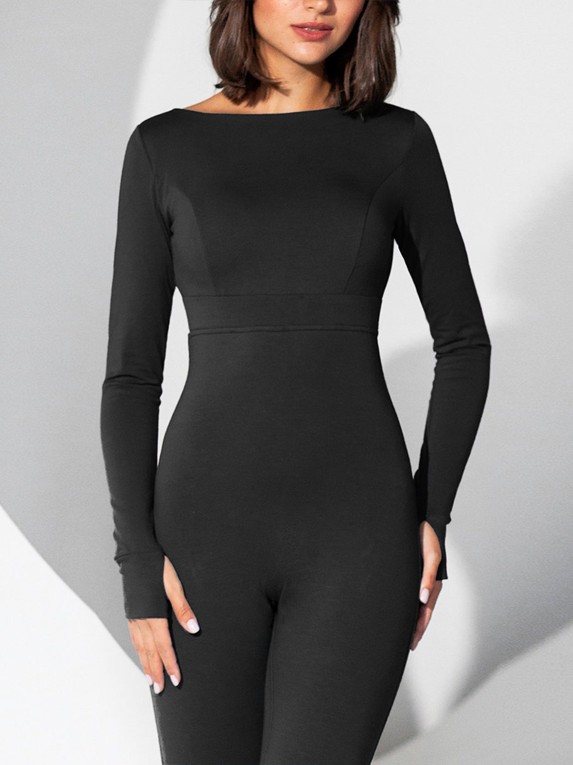 Yoga Body Unitard. BioBaumwollJumpsuit mit Ärmeln. Etsy