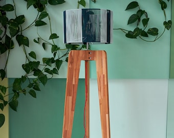 Tripod Floor Lamp- Danish Modern Lighting- Green Light- Danish Floor Lamp- Wooden Floor Lamp- Standing Light- Hygge Light