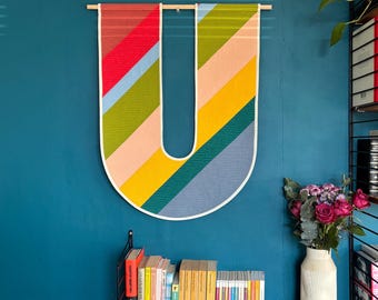 Modern Retro Quilted Wall Hanging - Handmade U Design