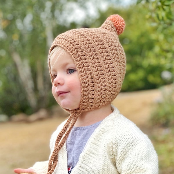 Cadeau pour nouveau-né/bonnet d'hiver pour garçons et filles/bonnet pour nouveau-né/bonnet lutin/bonnet bébé/bonnet à pompons/bonnet tricoté main/bonnet bébé/bonnet de lutin en crochet