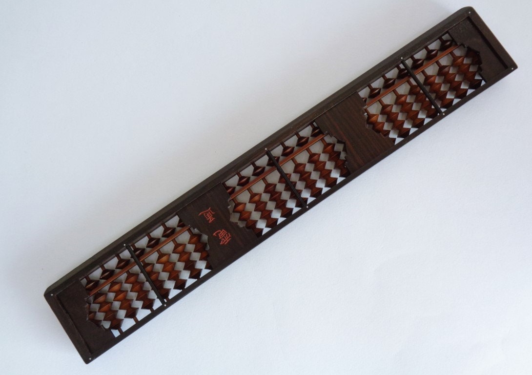 Japanese Soroban Abacus, Vintage Wooden-bamboo Calculator 5 Beads # ...