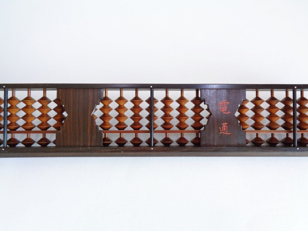 Japanese Soroban Abacus, Vintage Wooden-bamboo Calculator 5 Beads # ...