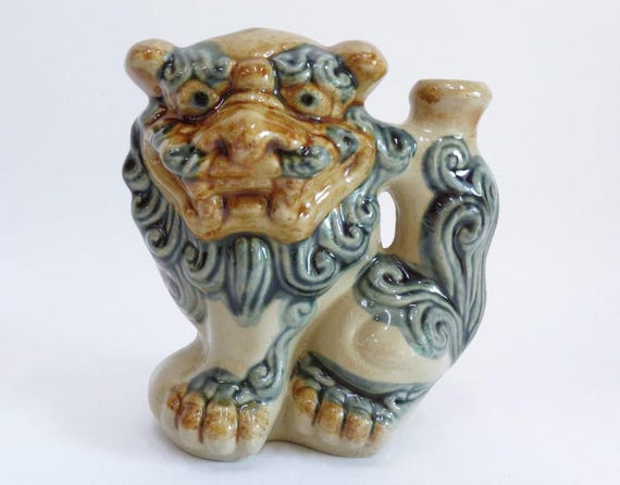 Shi-Shi (シーサー) 獅子徳利 沖縄陶器徳利 フードッグ置物置物 #JI4