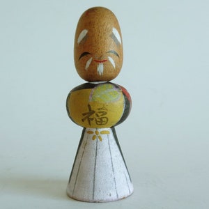 Kokeshi doll, Japanese Kokeshi doll Bubble Head, Vintage Miniature Kokeshi doll,Hand made,Hand painted #A273