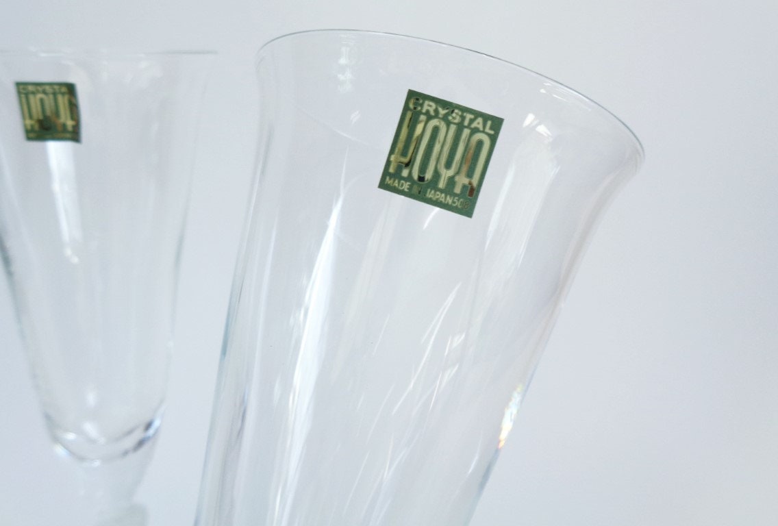 A6564 Japanese Hoya Crystal Wine Champain Glassesvintage Etsy