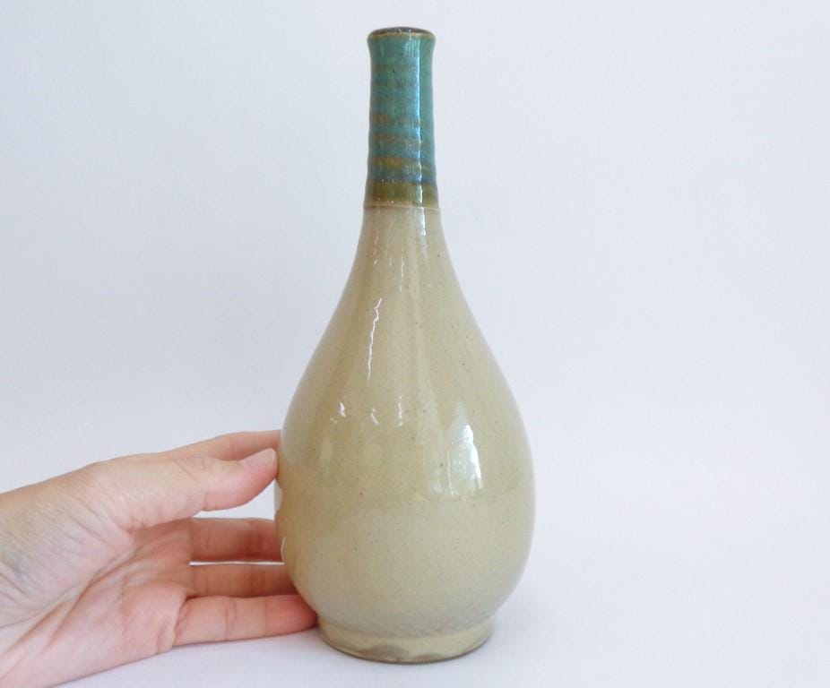 Ryukyu Tsuboya Flower Vase-bottle Japanese Okinawa Pottery Hand