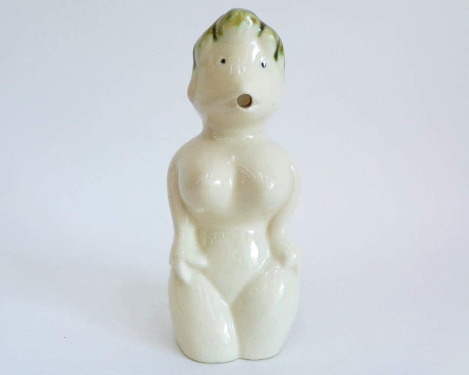 Kappa Sake Server Antique Japanese Oribe Ceramic Decorative