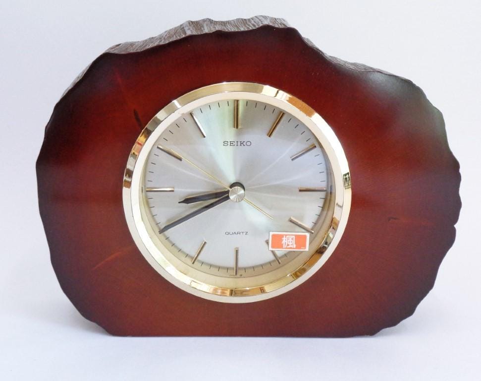 SEIKO Quartz Mantle Clock, Natural Wood, Good Working Condition