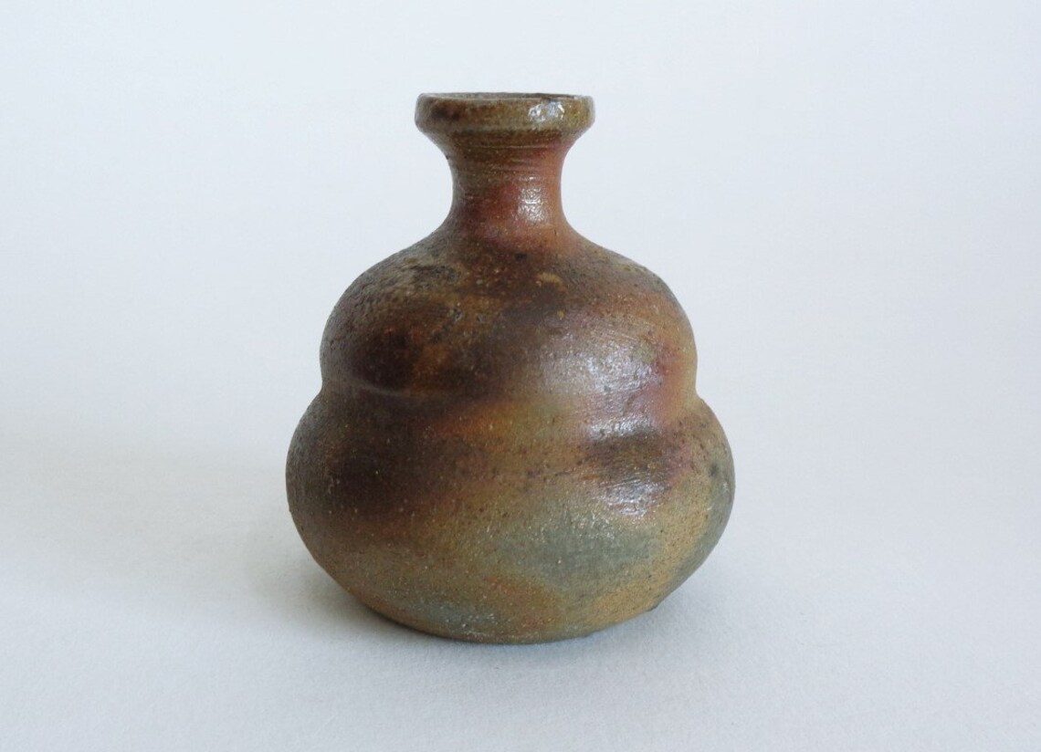 Bizen Miniature Bottle-vase, Japanese Bizen-yaki Artistic Wood Fired ...