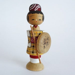 Kokeshi doll, Japanese wooden Sosaku kokeshi doll ,Artistic Handmade Kokeshi #A6396