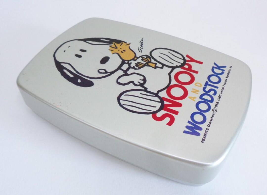 Snoopy Peanuts Retro Aluminum Lunch Box Medium Size, Bento Lunch Box ...