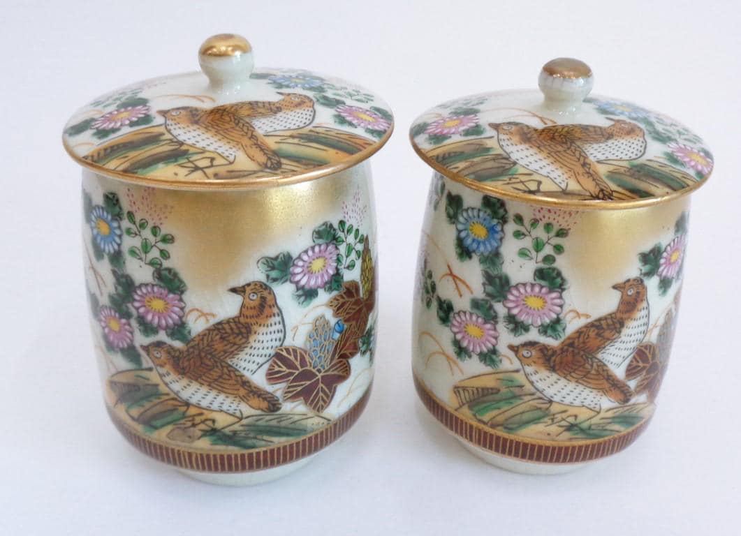 夫婦湯飲み 蓋付き湯呑ペア、古九谷芸術陶器茶碗 #JI4 - Etsy 日本