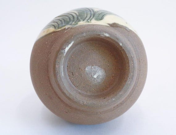 Tsuboya Vase Fish Design Japanese Okinawa Artistic Pottery