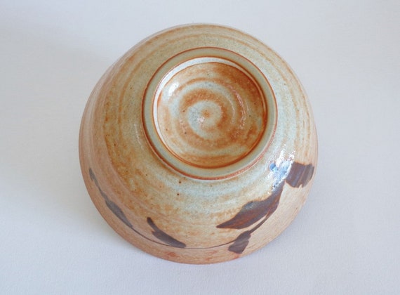 Chawan Tea Bowl With Iron Oxide Floral Pattern, Japanese