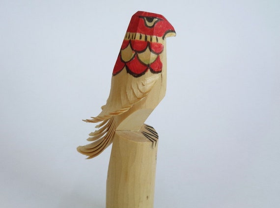 鷹の木製置物 日本製 笹野彫 手彫り 鷲の小像 欠陥品 #6221 - Etsy 日本