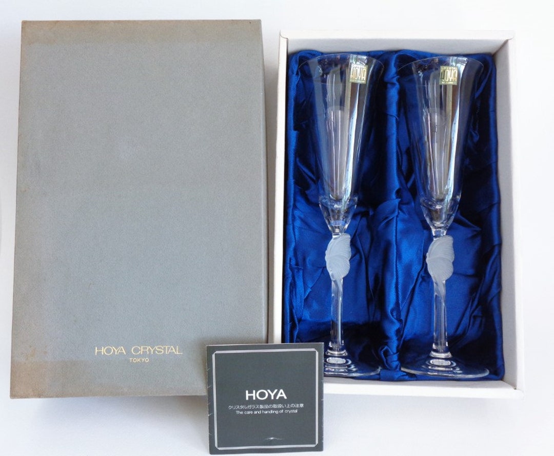 A6564 Japanese Hoya Crystal Wine Champain Glassesvintage Etsy