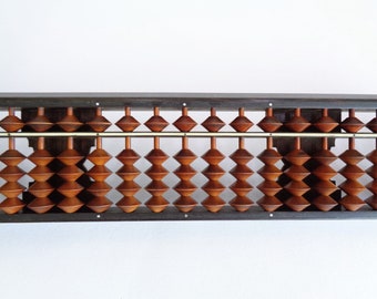 Le boulier didactique 13 colonnes cadre bois pour Méthode des Abaques BFB0630 - EDITIONS ABACUS