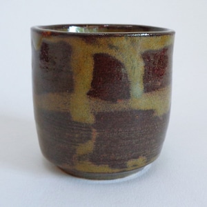 Handcrafted Teacup, Japanese Art Wood-Fired Glazed pottery Tea cup Chawan, Artist&#39;s Sign on bottom #A4204