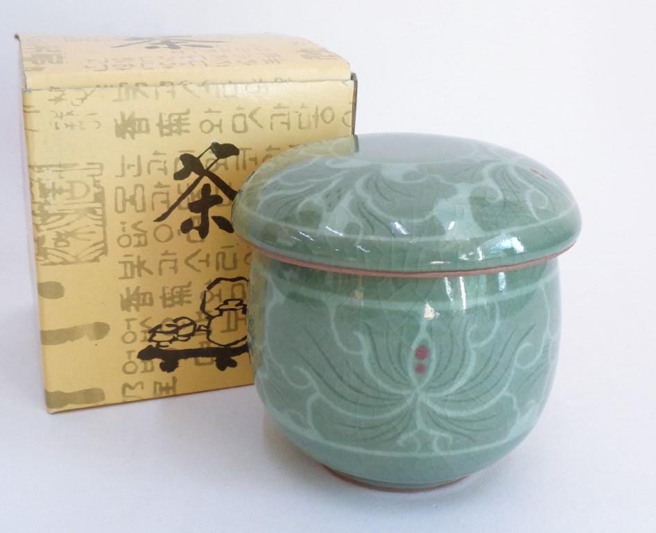 Korean Lidded Tea Cup, Korean Coryeo Celadon Wonderful Tea