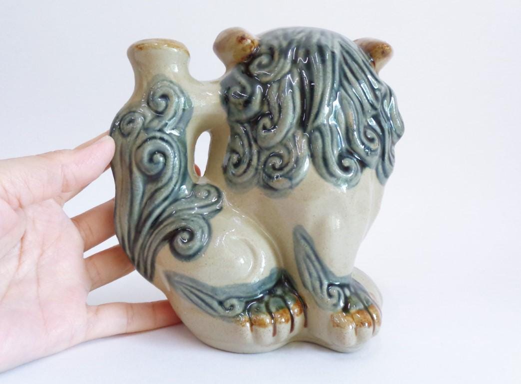 Shi-Shi (シーサー) 獅子徳利 沖縄陶器徳利 フードッグ置物置物 #JI4