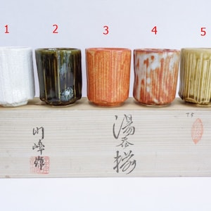 ¡Precio increíble! Taza de té Yunomi, 5 estilos de Mino-yaki, cerámica japonesa Mino, chawan hecha a mano. Elige. Precio por una taza. Sin caja. 7591