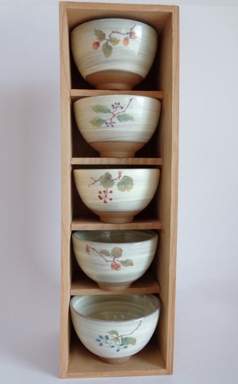 Maebata Tea Cups ,japanese Maebata Ware Hand Painted Hakeme