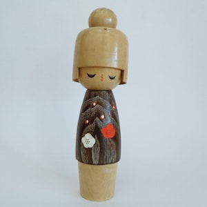 Creative kokeshi,Vintage Japanese wooden Sosaku kokeshi doll ,Artistic Handcrafted doll #A6560