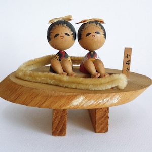 Kokeshi doll, Japanese wooden Sosaku kokeshi doll ,Artistic Handmade Kokeshi #A7569