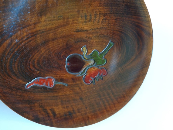 Handcrafted Lacquer Wood Plate ,japanese Okayama Ujo-bori Wood