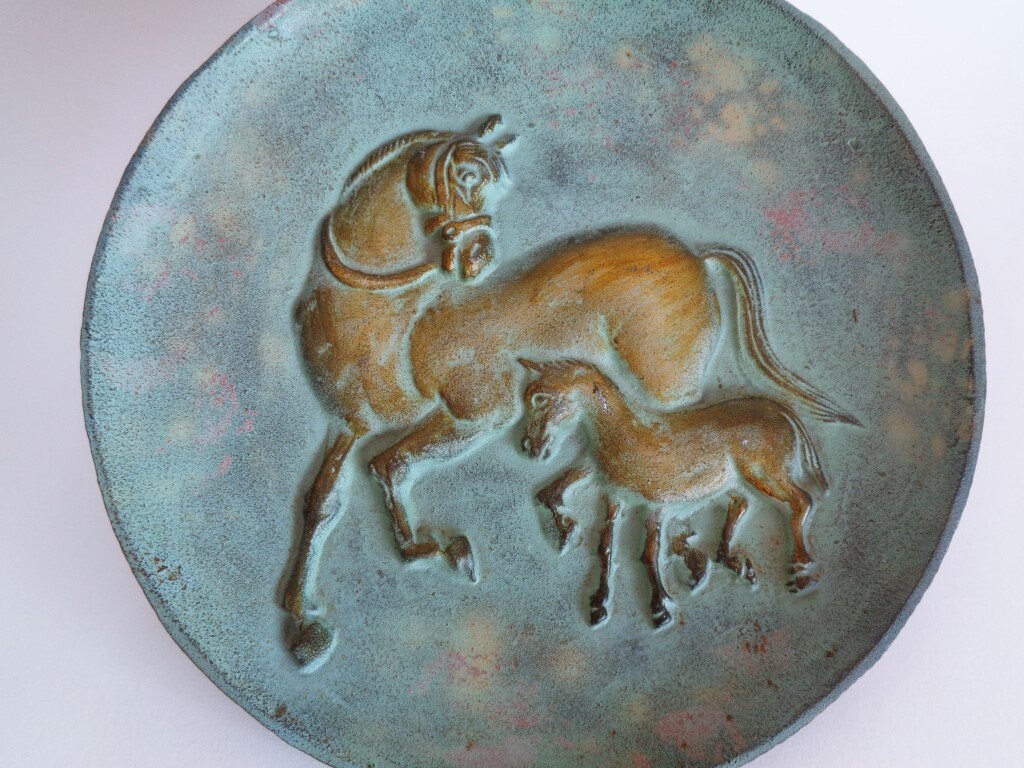 ヴィンテージ！Horse Three-dimensional カフ ブレスレット Cast Iron Decorative Plate 