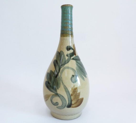 Ryukyu Tsuboya Flower Vase-bottle Japanese Okinawa Pottery Hand