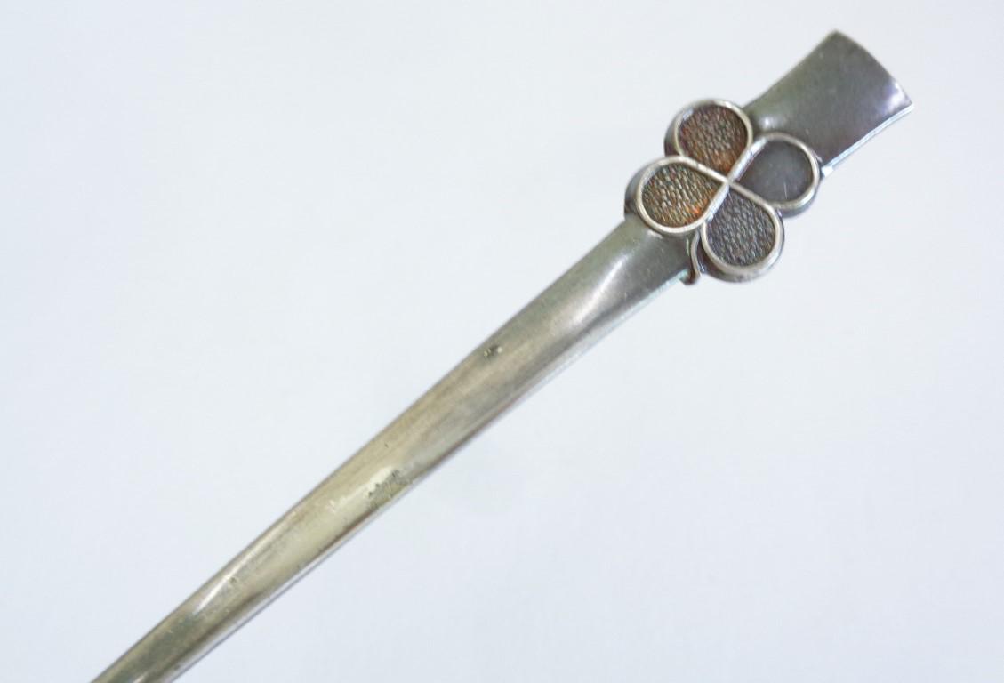 Old Kashi-yoji Sweet Cutting Knife, Japanese Nickel Silver