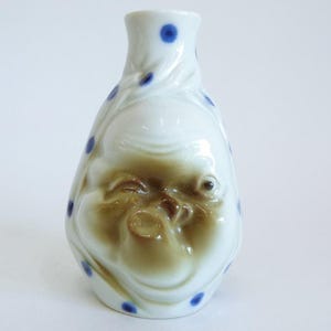 Otafuku & Hyottoko  Sake server Japanese Arita Ware marked porcelain collectible bottle Japanese Retro Sake Flask Decorative Tokkuri #JI1