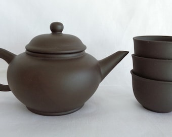 Chinese pottery Teapot & Tea cups set 4p. #A33
