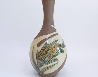 金城次郎 魚彫り陶器花瓶 サイン入り - Etsy 日本