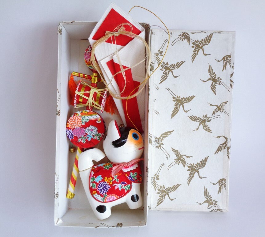 Inu Hariko Dog Toy Full Set, Japanese Vintage Collectible Okimono