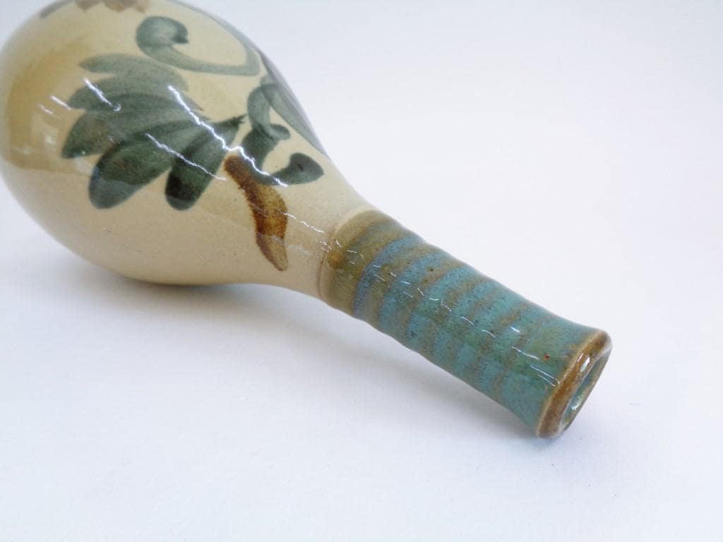 Ryukyu Tsuboya Flower Vase-bottle Japanese Okinawa Pottery Hand