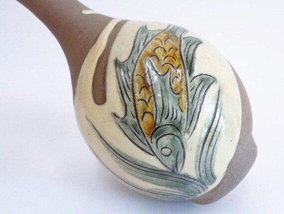Tsuboya Vase Fish Design Japanese Okinawa Artistic Pottery