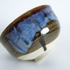 Tenmoku Glazed Chawan Vintage Handcrafted Chawan Matcha tea bowl ,Japanese Studio pottery ,Mark-Sign on bottom #A7551