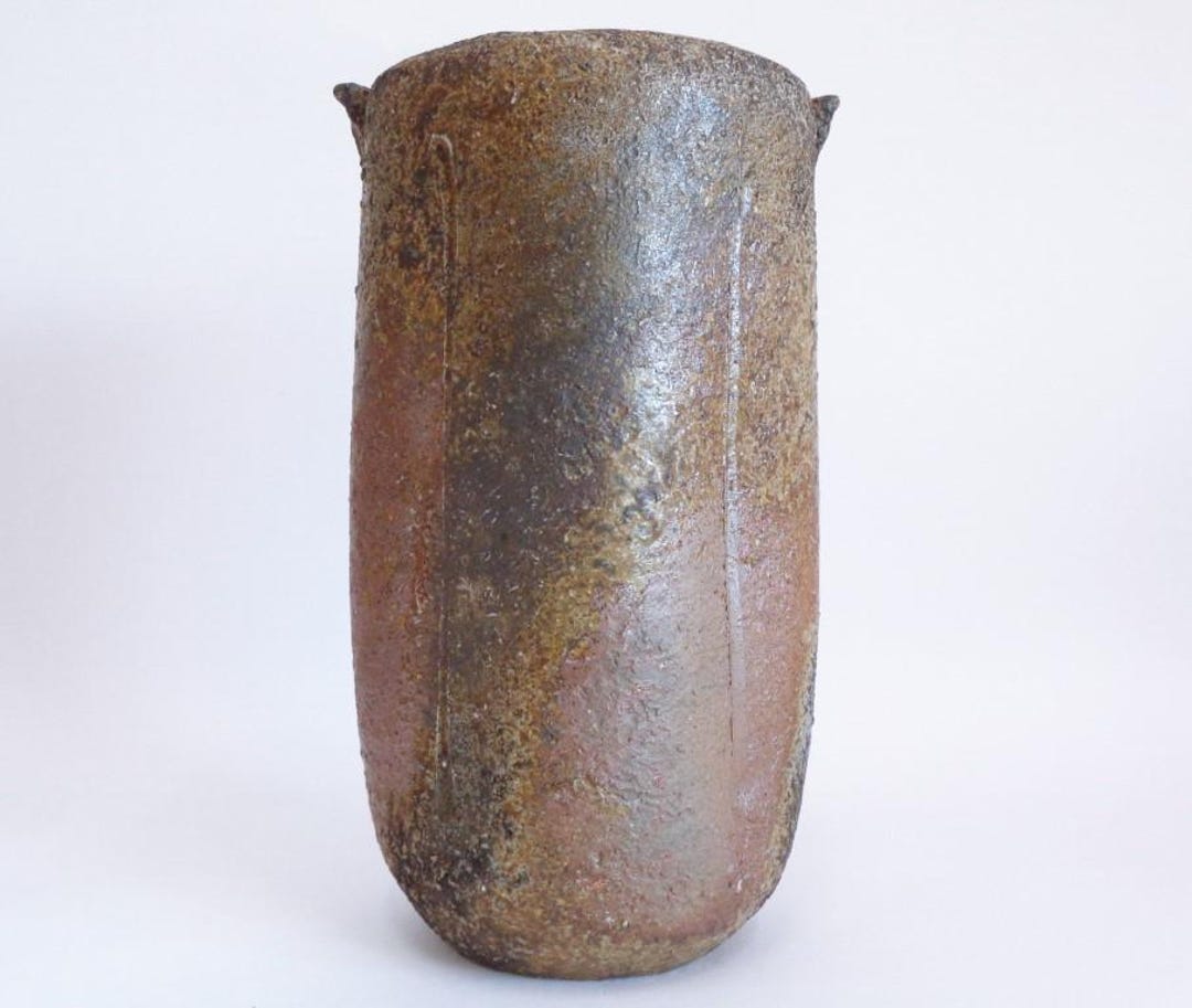 Flower Vase Japanese Bizen Hidasuki Ash glazed Woodfired Artistic flower-vase-japanese-bizen-hidasuki-ash-glazed-woodfired-artistic