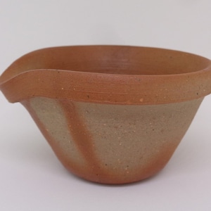 HEIßER PREIS ! Katakuchi Kleines Gefäß, japanische Bizen Hidasuki Holz gebrannte Keramik Sencha Hohin Yuzamashi Topf, handgemacht, signiert # A72