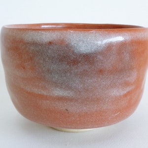 Red Aka RAKU KUTANI Chawan,Small Chip on Rim (DAMAGED) Vtg Handcrafted Matcha tea bowl,Marked-Signed,Great for Kintsugi or collection #A7621
