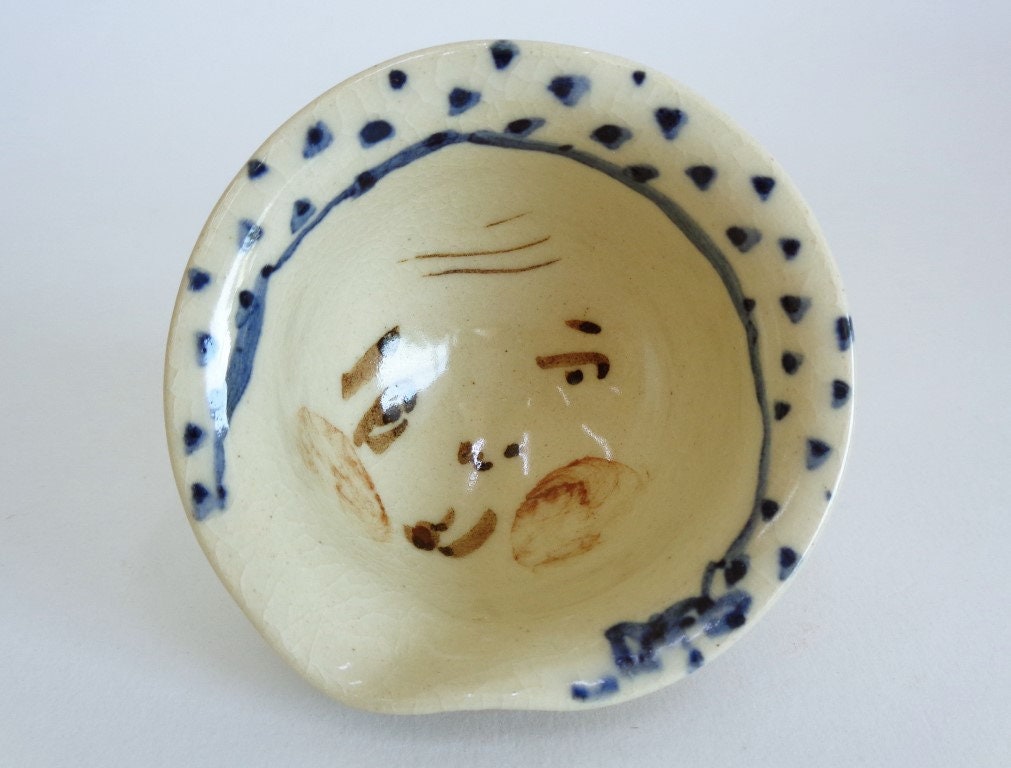 Sake-tea Cup Japanese Kyo-yaki Handcrafted Artistic Pottery With