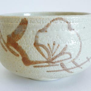 Matcha Chawan Handcrafted massive chawan with Iron oxide patter 500 ml, Japanese Mino-yaki pottery Matcha tea bowl signed by potter #JI8