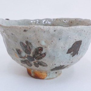 Chawan tea bowl Japanese Artistc pottery Korean Karatsu technique completely handmade Matcha tea bowl , Sign on bottom  #JI7