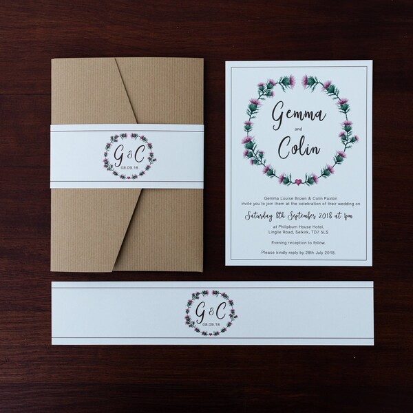 Pocketfold Wedding Invitation Etsy UK