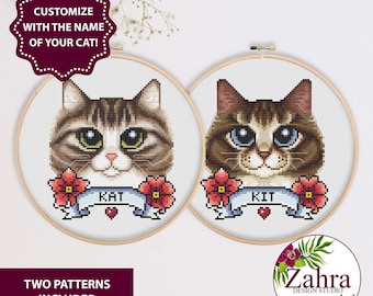 Norwegian Cat Cross Stitch Pattern, PDF Download - Embroidery Pet Portrait