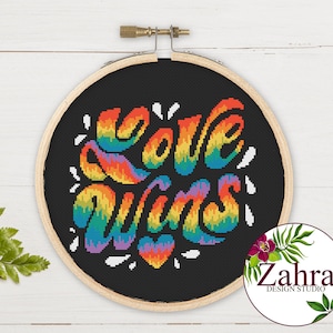 LGBTQ Cross Stitch Pattern: Love Wins! (PDF Download)