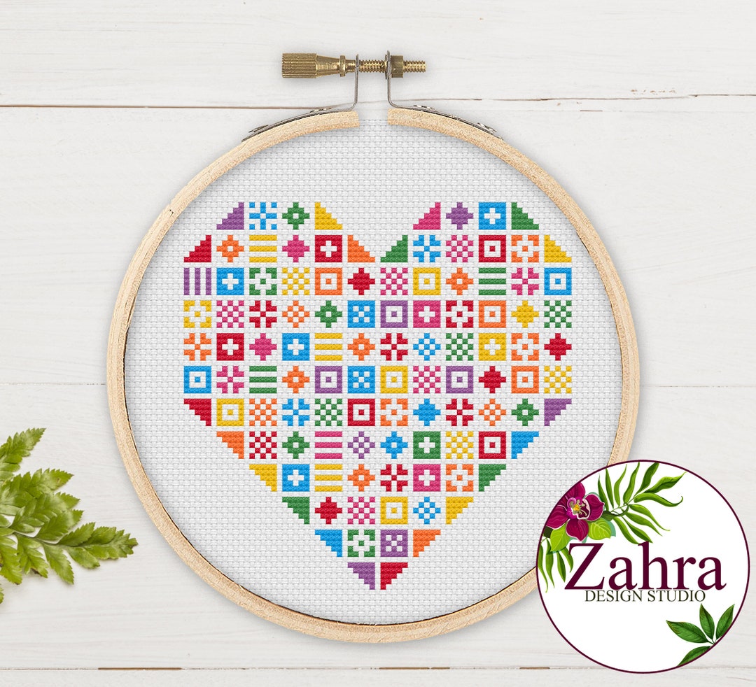 Mini Motifs Heart Cross Stitch Pattern. Love Cross Stitch - Etsy