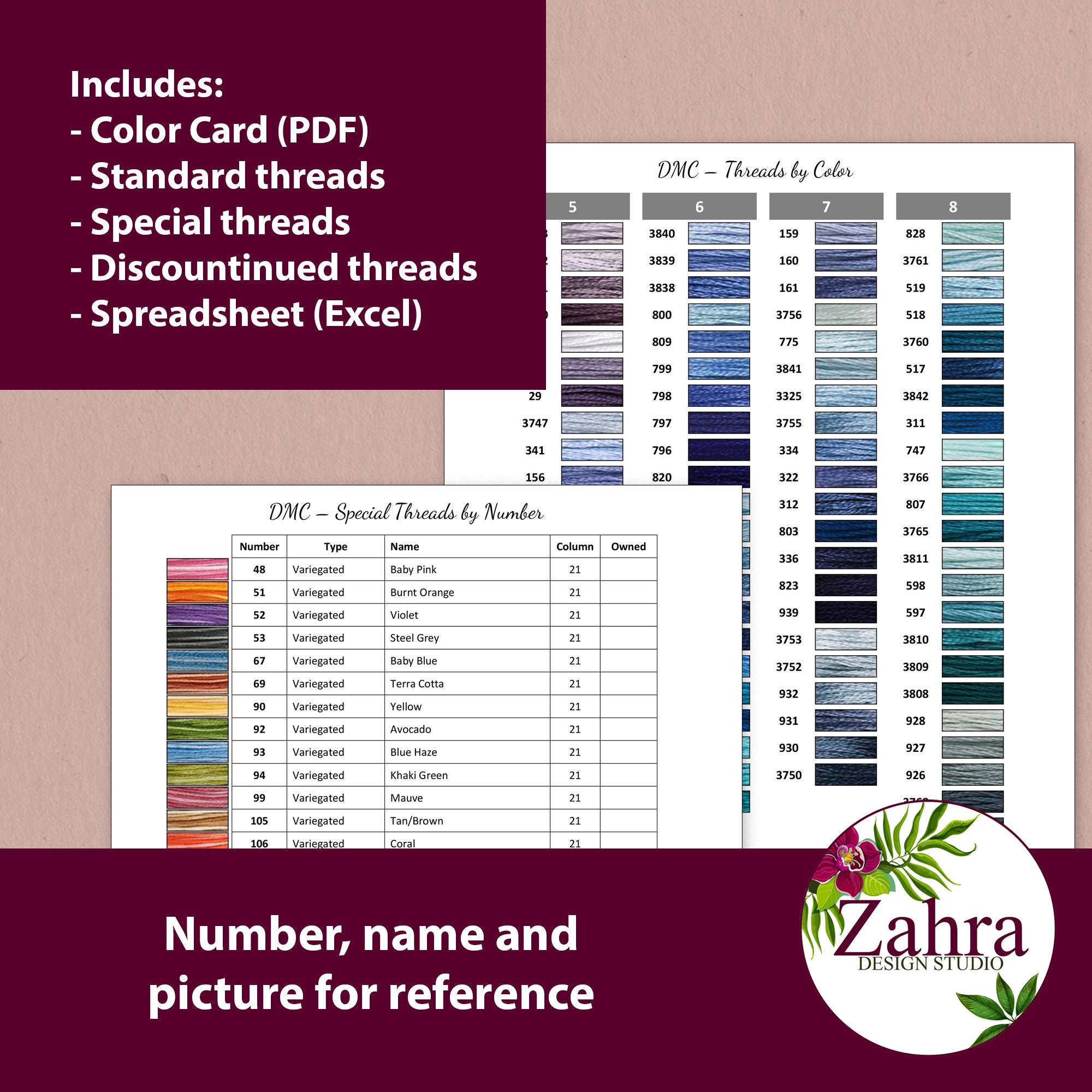 PRINTABLE DMC Color Chart and Inventory. DMC Color Card. Dmc Chart Tracker  Inventory Sheet . Updated to November 2022 